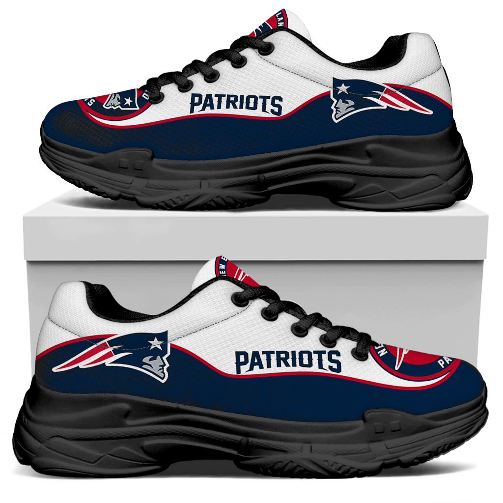 Women's New England Patriots Edition Chunky Sneakers With Line 001 Women's New England Patriots Edition Chunky Sneakers With Line 001